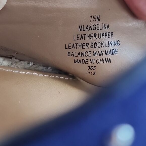 Mark Fisher Ltd Dark Navy 'Angelina' Blue Suede Espadrille Wedge 7.5 Silver Stud - Picture 8 of 10